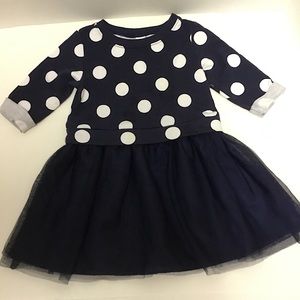 Old Navy Toddler dress 2T Navy blue w/ white dots